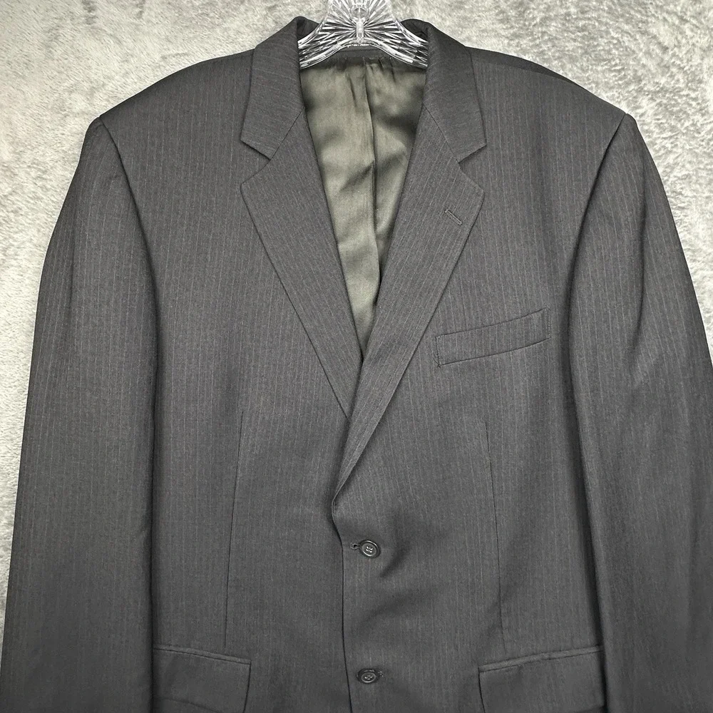 Botany 500 Blazer Jacket Men's 44R Charcoal Pinstripe Blazer Woolmark Canada EUC